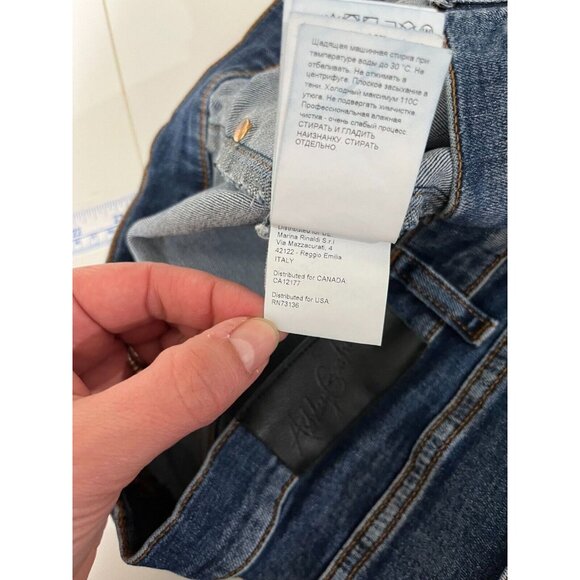 Ashley Graham X Marina Rinaldi Idioma Contrast Raw Hem Jeans Womens Size 6 - Picture 9 of 14